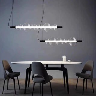 ZOWALA - Dining Room Linear Bubble Glass Island Pendant Light Image - 1