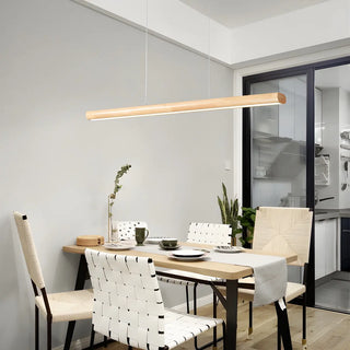 ZOWALA - Linear Wood LED Island Chandelier Image - 1