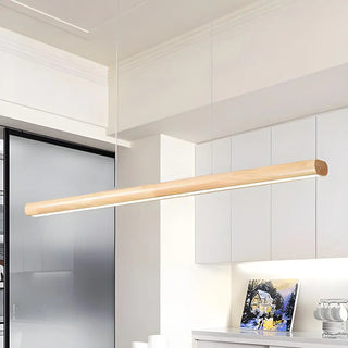 ZOWALA - Linear Wood LED Island Chandelier Image - 2