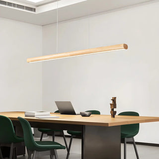 ZOWALA - Linear Wood LED Island Chandelier Image - 3
