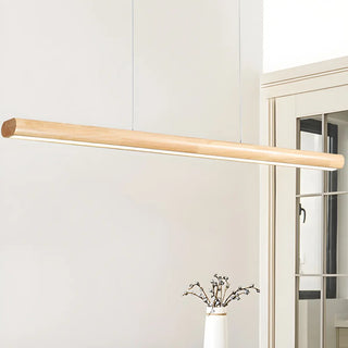 ZOWALA - Linear Wood LED Island Chandelier Image - 4