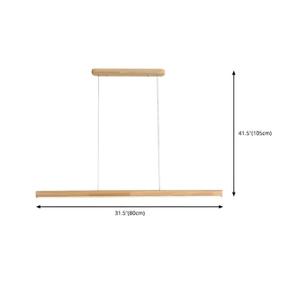 ZOWALA - Linear Wood LED Island Chandelier Image - 6
