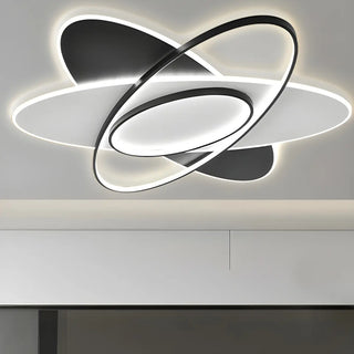 Living Room Modern Three Oval LED Flush Mount Light Zawala Image - 1