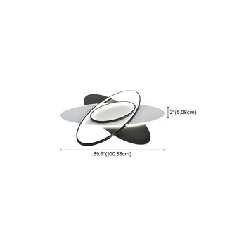 Living Room Modern Three Oval LED Flush Mount Light Zawala Image - 19