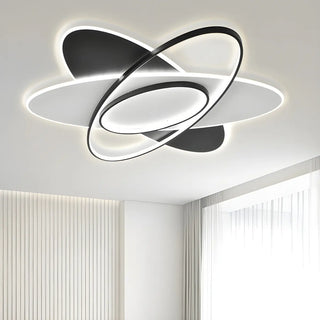 Living Room Modern Three Oval LED Flush Mount Light Zawala Image - 2