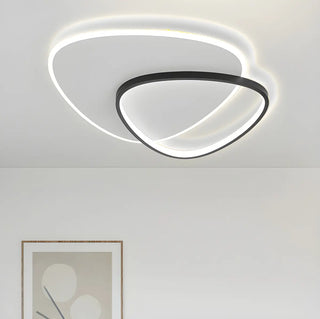Living Room Modern Three Oval LED Flush Mount Light Zawala Image - 3