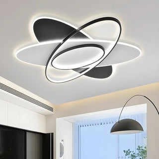 Living Room Modern Three Oval LED Flush Mount Light Zawala Image - 5