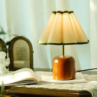 Living Room Elegant Cone Fabric Ceramic Table Lamp Zawala Image - 3