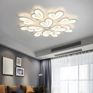 ZOWALA - Living Room Large Modish Flower LED Semi-Flush Mount Light Image - 10