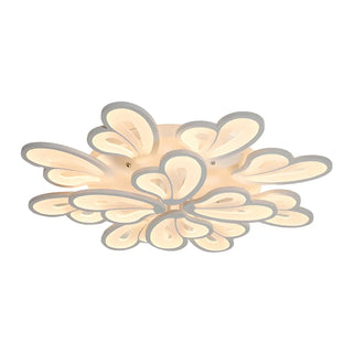 ZOWALA - Living Room Large Modish Flower LED Semi-Flush Mount Light Image - 12