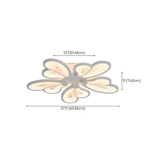 ZOWALA - Living Room Large Modish Flower LED Semi-Flush Mount Light #size