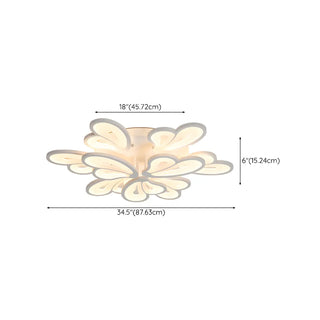 ZOWALA - Living Room Large Modish Flower LED Semi-Flush Mount Light Image - 18