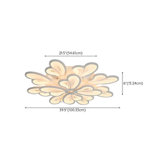 ZOWALA - Living Room Large Modish Flower LED Semi-Flush Mount Light Image - 19