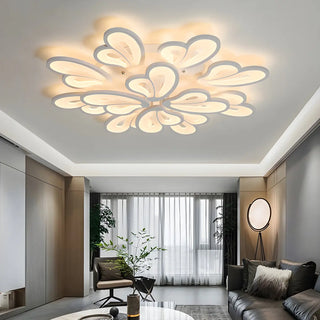 ZOWALA - Living Room Large Modish Flower LED Semi-Flush Mount Light Image - 4