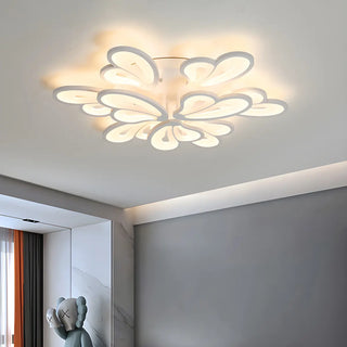 ZOWALA - Living Room Large Modish Flower LED Semi-Flush Mount Light Image - 6