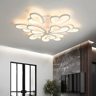 ZOWALA - Living Room Large Modish Flower LED Semi-Flush Mount Light Image - 8