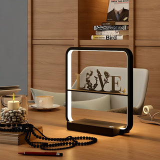 Artistic Black Tree Silhouette Square LED Table Lamp Zawala Image - 1