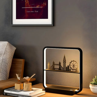Artistic Black Tree Silhouette Square LED Table Lamp Zawala Image - 3