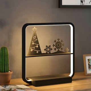 Artistic Black Tree Silhouette Square LED Table Lamp Zawala Image - 7