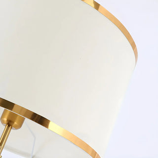 Luxurious Drum Shade Gold Metal LED Floor Lamp Zawala Image - 5