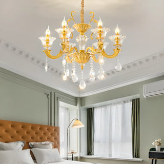 ZOWALA - Luxurious Grand Golden Crystal Chandelier Image - 16