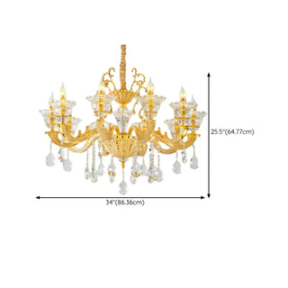ZOWALA - Luxurious Grand Golden Crystal Chandelier Image - 19
