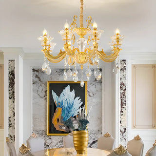 ZOWALA - Luxurious Grand Golden Crystal Chandelier Image - 2