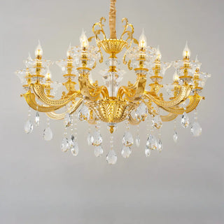 ZOWALA - Luxurious Grand Golden Crystal Chandelier Image - 11