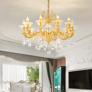 ZOWALA - Luxurious Grand Golden Crystal Chandelier Image - 3