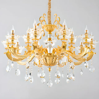 ZOWALA - Luxurious Grand Golden Crystal Chandelier Image - 12
