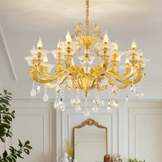 ZOWALA - Luxurious Grand Golden Crystal Chandelier Image - 6