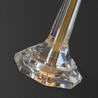 Elegant Crystal Base White Fabric Shade Table Lamp Zawala Image - 8