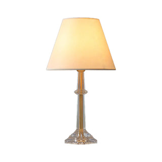 Elegant Crystal Base White Fabric Shade Table Lamp Zawala Image - 9