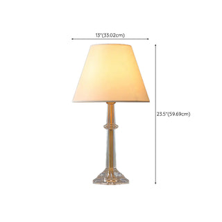 Elegant Crystal Base White Fabric Shade Table Lamp Zawala #size
