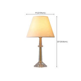 Elegant Crystal Base White Fabric Shade Table Lamp Zawala Image - 11