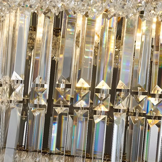 ZOWALA - Geometric Tiered Prismatic Crystal Chrome Foyer Chandelier Image - 7