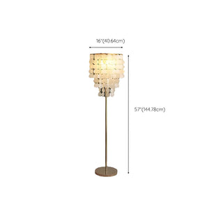 Luxurious Hanging Shell Golden Base LED Floor Lamp Zawala #size