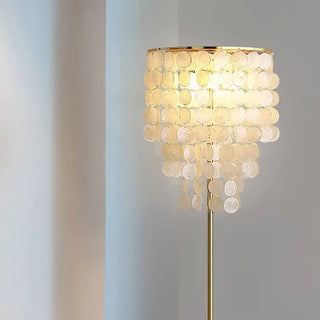 Luxurious Hanging Shell Golden Base LED Floor Lamp Zawala Image - 7