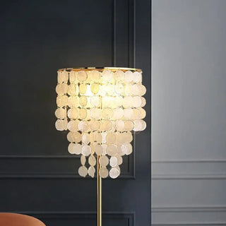 Luxurious Hanging Shell Golden Base LED Floor Lamp Zawala Image - 8