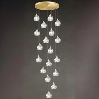ZOWALA - Modern Living Room Clear Crystal Ball Cluster Pendant Light Image - 10