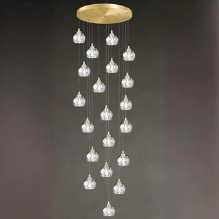 ZOWALA - Modern Living Room Clear Crystal Ball Cluster Pendant Light Image - 11