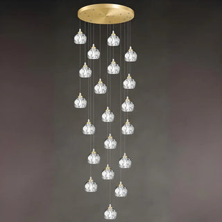 ZOWALA - Modern Living Room Clear Crystal Ball Cluster Pendant Light Image - 12