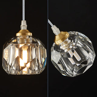 ZOWALA - Modern Living Room Clear Crystal Ball Cluster Pendant Light Image - 16
