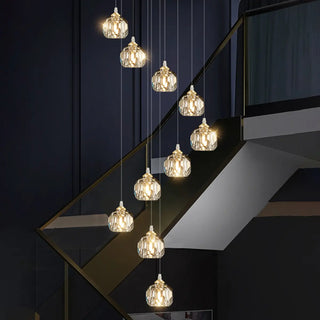 ZOWALA - Modern Living Room Clear Crystal Ball Cluster Pendant Light Image - 2
