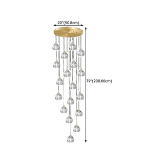 ZOWALA - Modern Living Room Clear Crystal Ball Cluster Pendant Light Image - 21