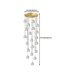 ZOWALA - Modern Living Room Clear Crystal Ball Cluster Pendant Light Image - 22