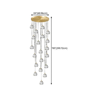 ZOWALA - Modern Living Room Clear Crystal Ball Cluster Pendant Light Image - 23