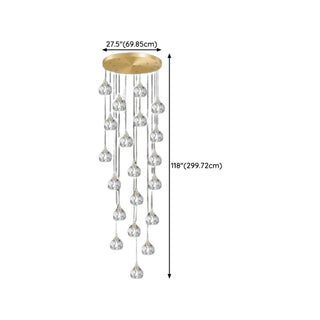 ZOWALA - Modern Living Room Clear Crystal Ball Cluster Pendant Light Image - 24