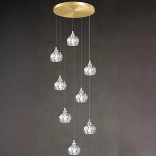 ZOWALA - Modern Living Room Clear Crystal Ball Cluster Pendant Light Image - 4