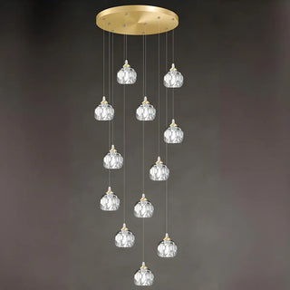 ZOWALA - Modern Living Room Clear Crystal Ball Cluster Pendant Light Image - 5